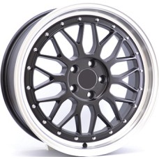 B9 17x7.5  4x100 5x100 5x112 73.1 BLACK POLISHED